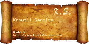 Kroutil Sarolta névjegykártya